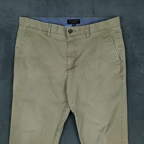 Banana Republic Pants Mens 35x27 Khaki Mason Chino Straight Fit Casual Fall 18 - Picture 5 of 16